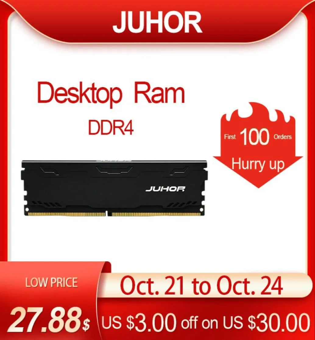 JUHOR Memoria Ram ddr4 16GB 4GB 8GB 32GB Desktop Memory Udimm 2133MHz 2400MHz 2666MHz 3000MHz New Dimm Rams With Heat Sink7729465
