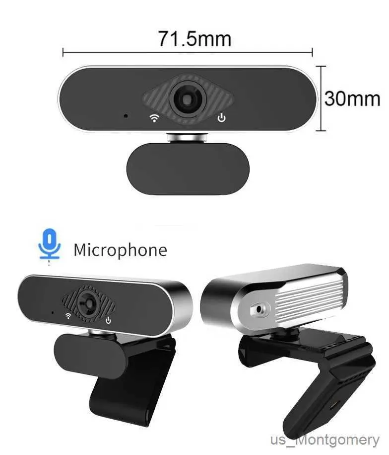 Cámaras web B5 1080p Webcam con tapón de micrófono y reproducir la transmisión de cámara web USB Cámara web de computadora HD incorporada para el micrófono para en línea