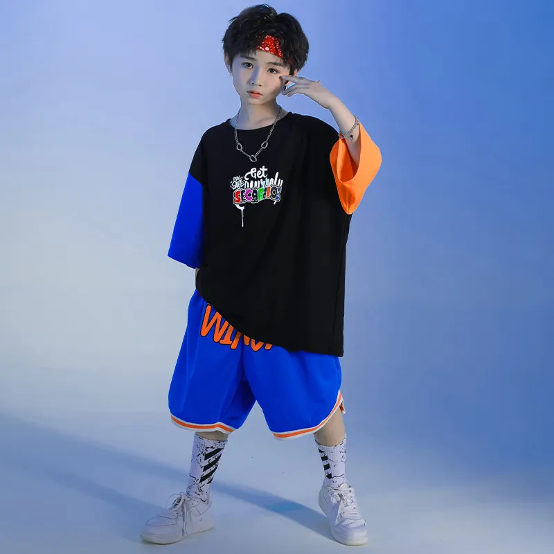 Kid Kpop Hip Hop Vêtements graphiques Tee Imprimez surdimension