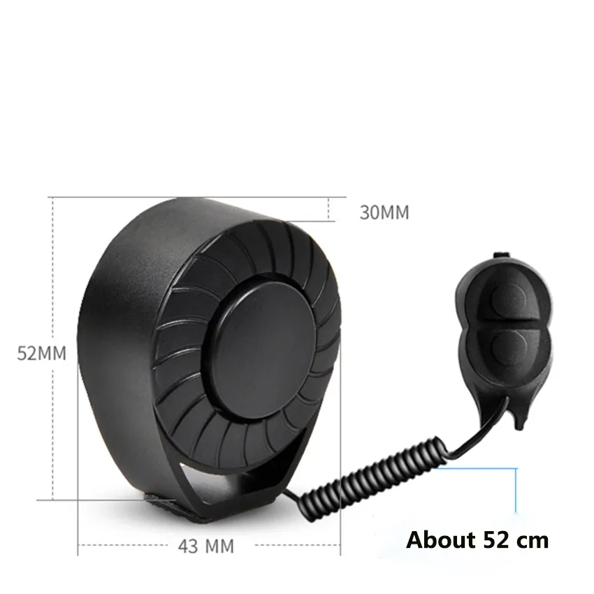 Mini USB Charging Bicycle Motorcycle électrique Bell Horn Mountain Road Route Aclois de corne d'alarme sûre et de cycle