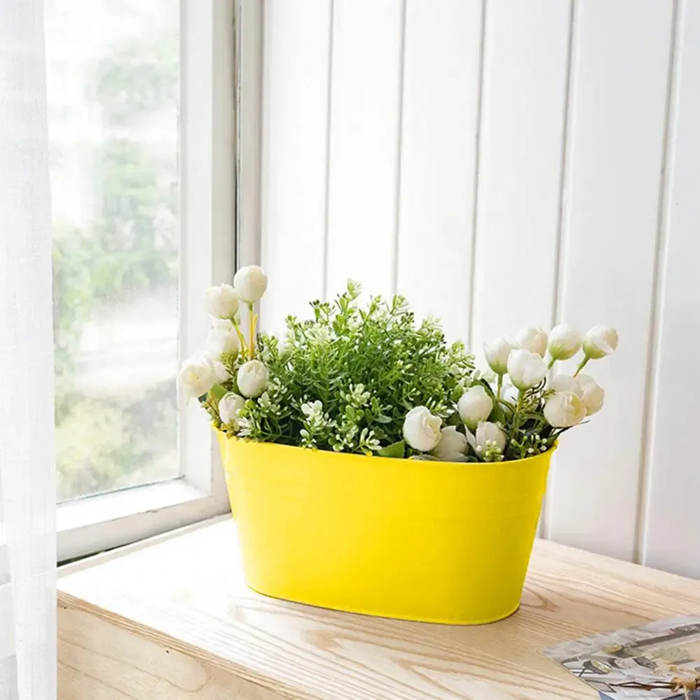 Planteur de balcon intérieur utile à godet en métal avec des fournitures ménagères de plante écologique à double crochet