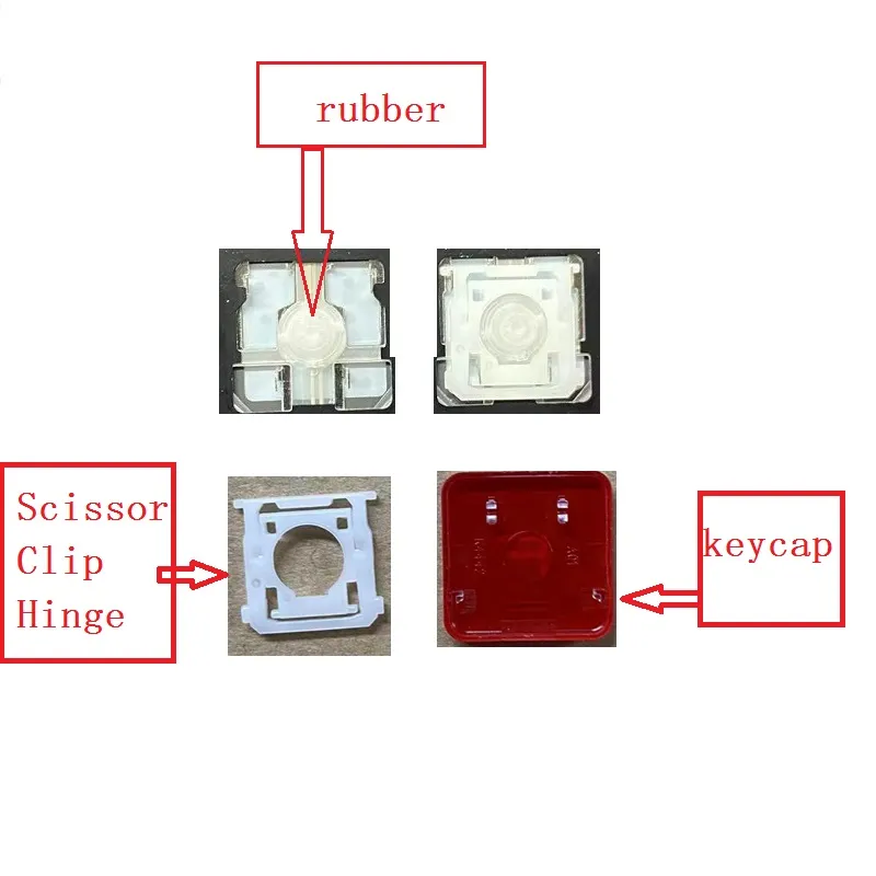 Keys SCISSOR CLIP -gångjärn för MSI GE62 GE63 GS63 GS65 KeyCap Keyboard Keychain Rubber