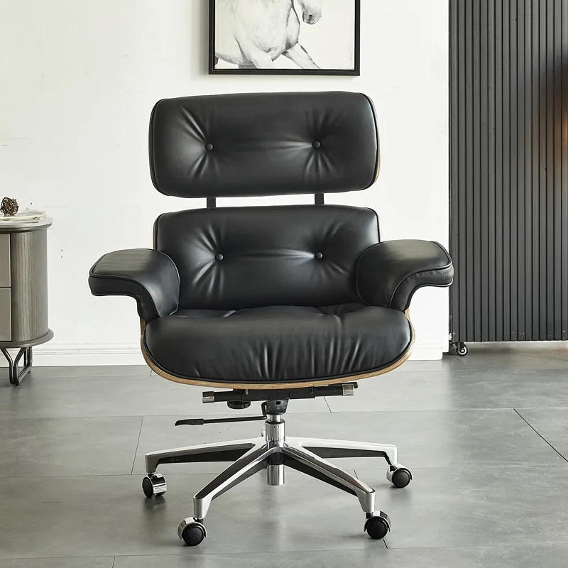 Nordic Arm Chair Lounge Office Bedroom Mobile Recliner Designer Chair Modern Leather Computer Fauteuil Home Furniture GXR34XP