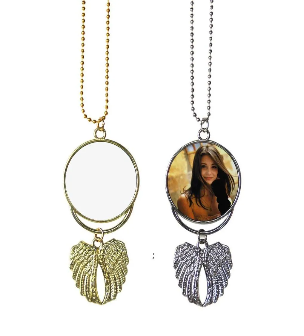 Collier de sublimation des blancs pendentif angel collariques décoration suspendus ornements ornements accessoires de bijoux owb85423789757
