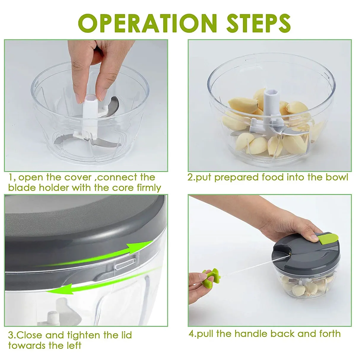 Handheld Food Chopper 520ml Manual Vegetable... From Ddmyearth, $36.92 ...