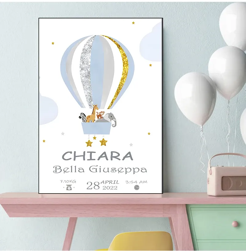 Personalized Baby Girl Birth Stats Poster - Custom Name Nursery Art, HD ...