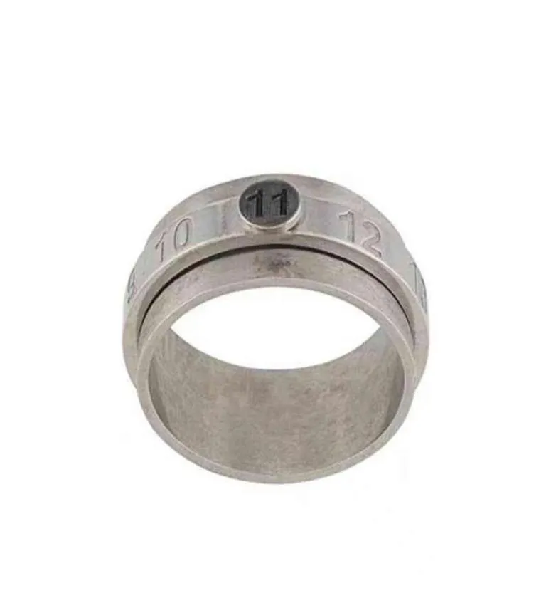 Margiela Style 925 Silber Rotatable Digital Geschnitzte Marguera verwendet Ring250f1308038