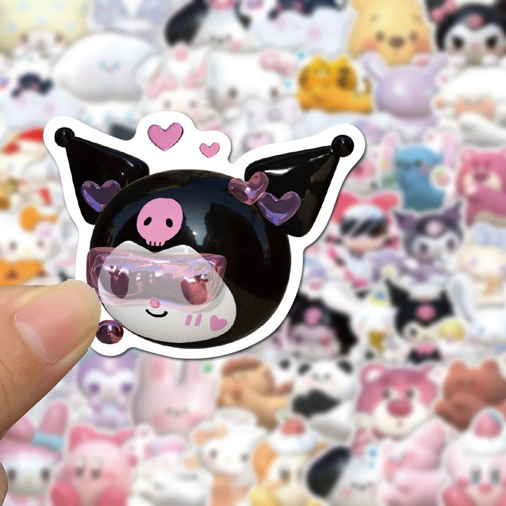 10/50/110pcs 3D Cute Anime Stickers PVC Waterproof Stickers for Phone Laptop Bottles Skateboard Phone Cartoon Fan Gifts for Kids