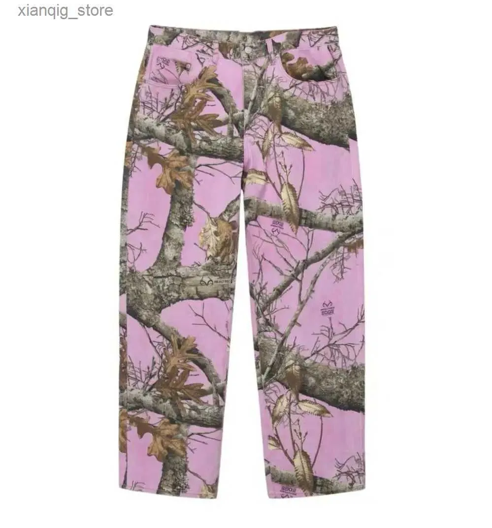 Jeans maschile 2023 Nuovo classico di zecca Realtree camo ricamato Pink Beach Pant Pant Jeans Cotton Denim pantaloni Comfort jeans casual s-2xl #251 l49