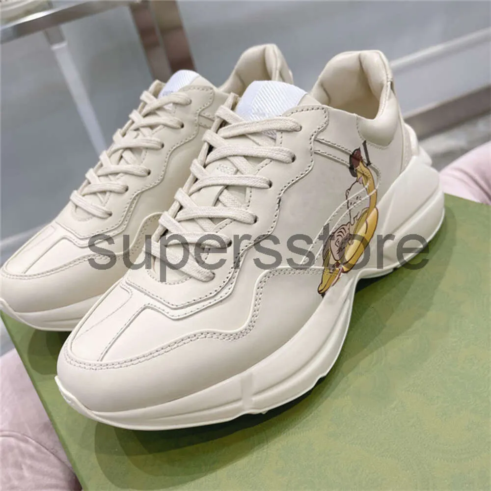 Designer skor lyxiga ryton sneakers elfenben vit våg mun sneaker beige vintage chaussures mode skor beige casual sko sneaker toppkvalitet