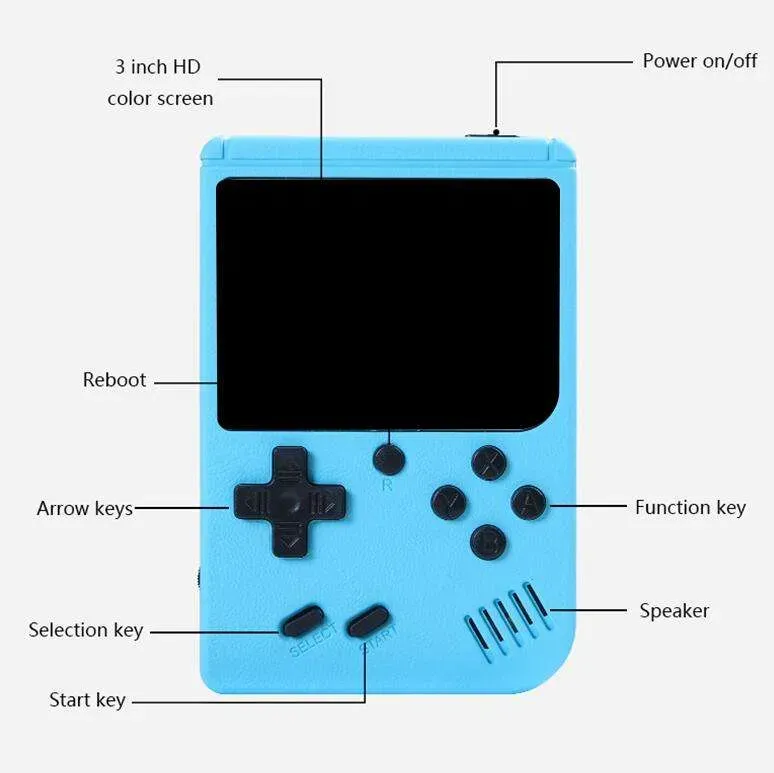 500 in 1 Retro Video Game player Support Two Players 8 Bit 3.0 Inch Colorful LCD Mini Handheld Macaroon Game Console