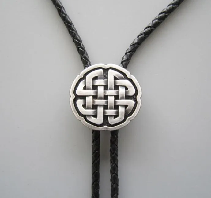 Original Antique Real Silver Plated Celtic Knot Bolo Tie Necklace BOLOTIE-070SL Free Shipping Brand New In Stock9471958