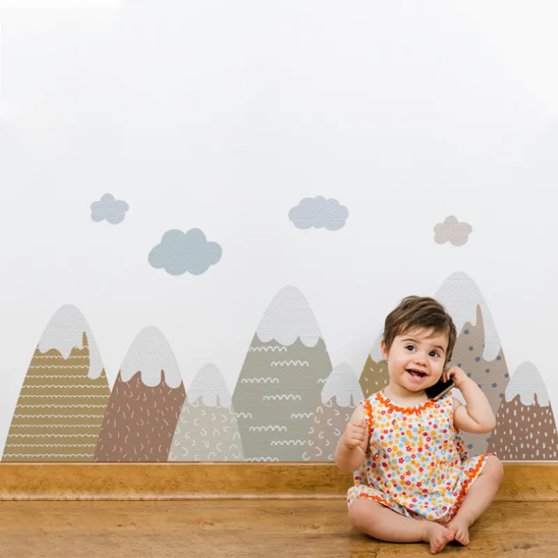 創造的な北欧の風景の壁ステッカー壁絵画寝室の子供用部屋リビングルームソファ背景壁の壁紙飾り