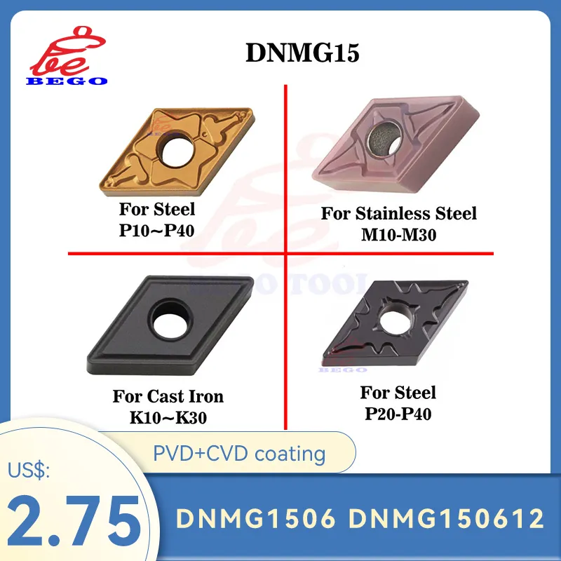 Original DNMG1506 DNMG150612-DM BM9315 Carbideinsätze DNMG 150612 Drehschneider Drehwerkzeuge verarbeiten Stahl
