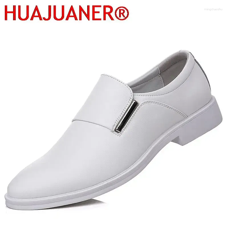 Casual Shoes White Leather Men's Spring Breattable 2024 Formal Business Derby Man English for Men
