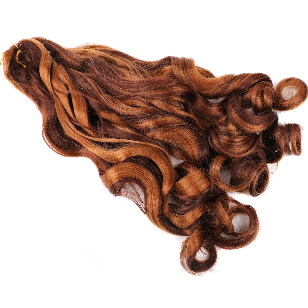 Sallyhair 8 påsar syntetiska franska lockiga flätande hår spiral lockig virkning flätor hår hög temperatur flätande hårförlängningar