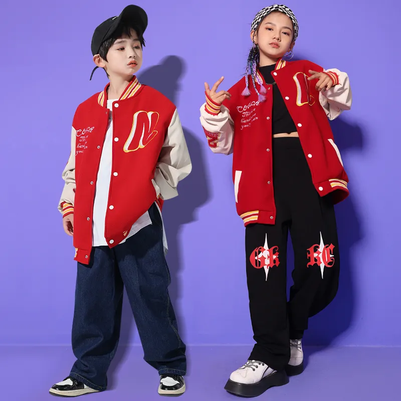 Save Big on Bulk Youth Hip Hop Pants Hip Hop Baggy Pants Outfit, Kids'  Dance Costume: Lightweight Baseball Jacket, Streetwear Style Baggy Pants  For