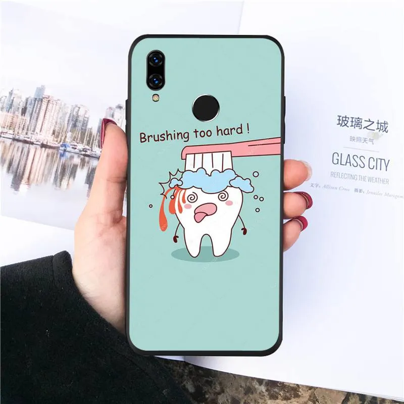 Dentist dientes dientes Caja de teléfono para Huawei Honor Mate 30 40 50 20 8 70 5 9 10 PRO P X I S Y LITE NOVA