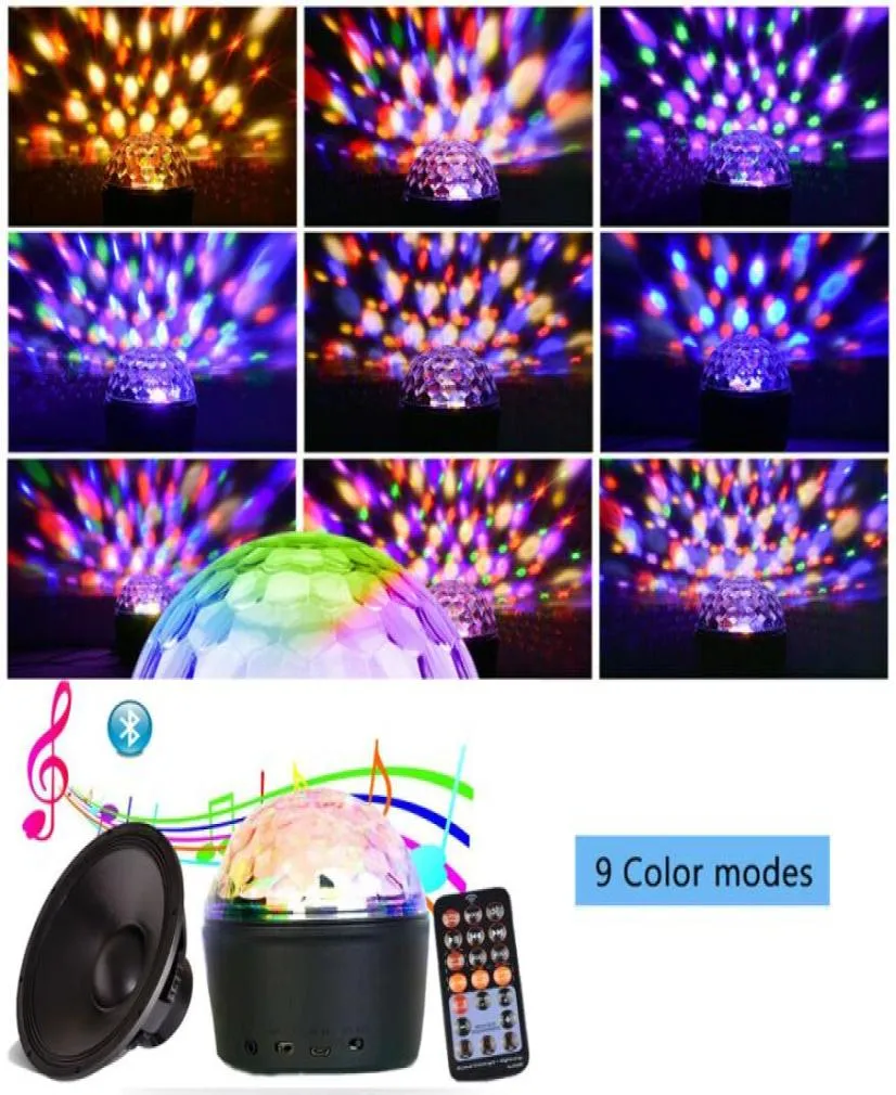 3 em 1 Disco Ball Light com alto -falante Bluetooth Crystal Night Party Party Light Projector Stage Nightlight7937319