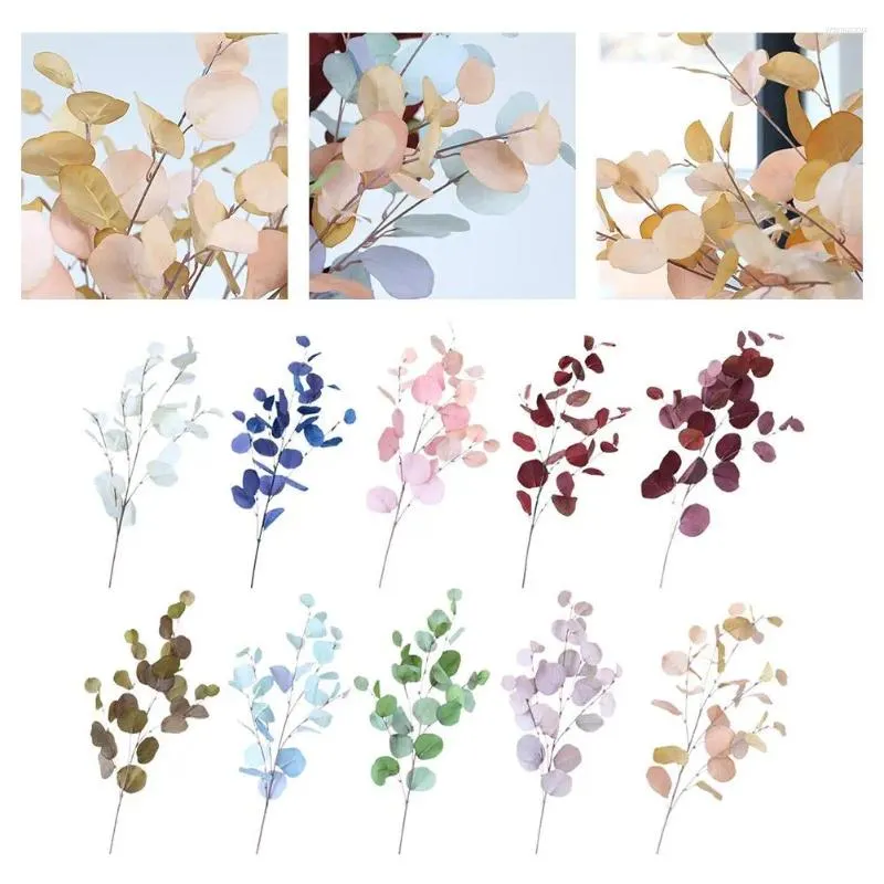 Decorative Flowers 1pc Simulated Eucalyptus Leaf Green Plant El Table Autumn Decoration Single Home Leaves Branch Tree Wedding Party R2g4