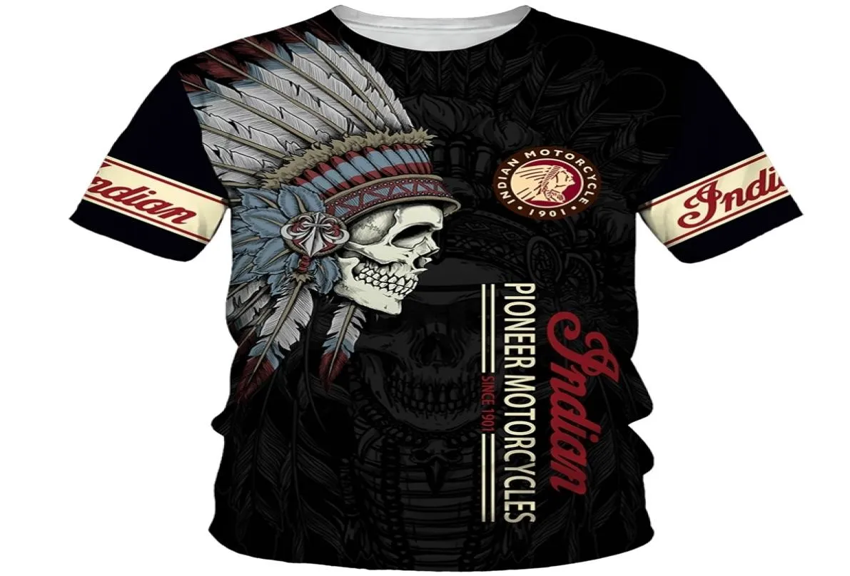 Été Indian Style Imprimez T-shirt Men Outdoor Sportswear Oversize Oversize Dry Dry Graphic Motorcycle Tees Tops Unisexe Clothing 221858037