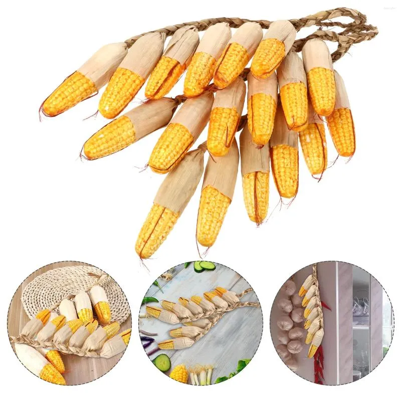 Decorative Flowers 3pcs Realistic Vegetable Hanging Decor Home Adornment Corn Skewers Ornament