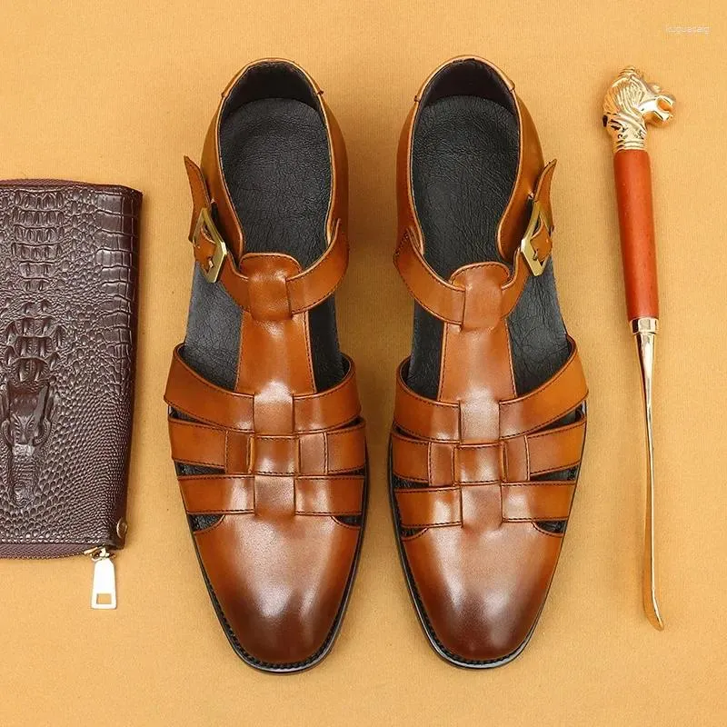 Mens leather sandals brands deals