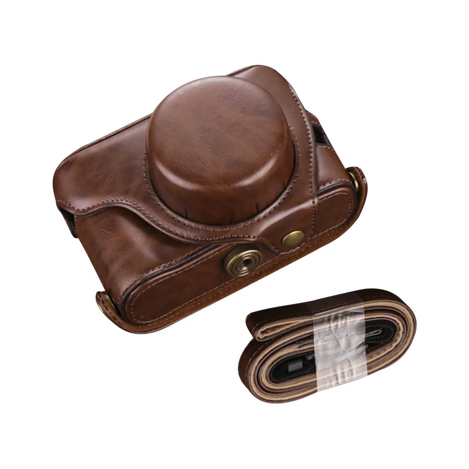 Pu Leather Camera Bag Body Case Protector With Shoulder Strap For ...