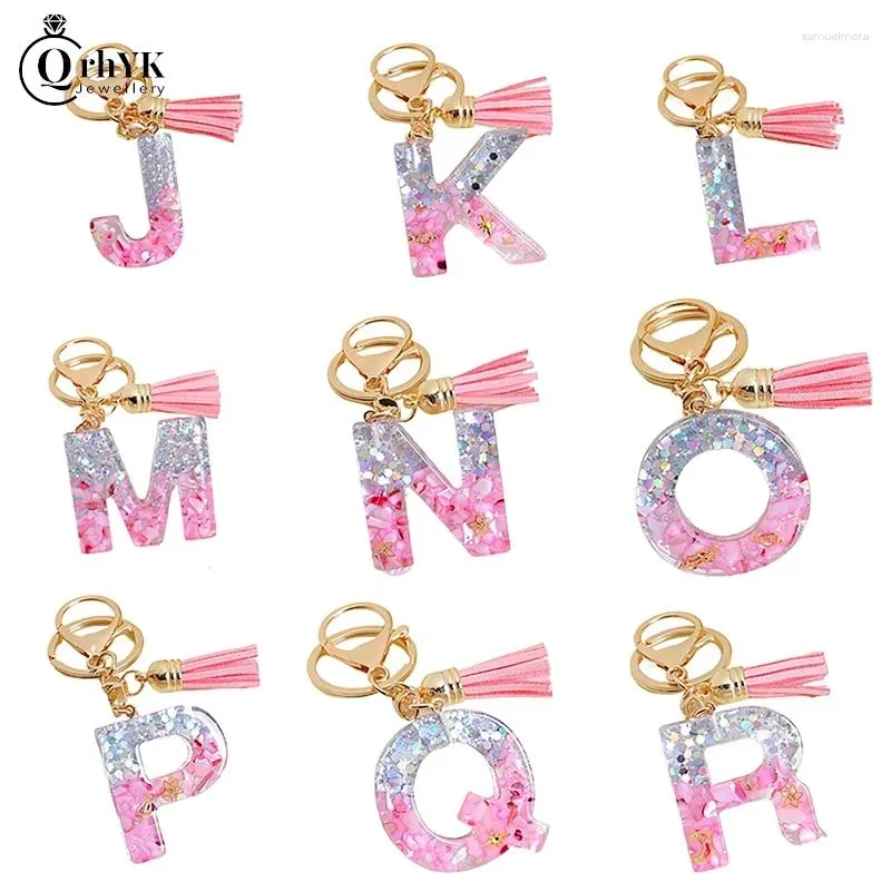 Keychains Pink Pild Keychain 26 Lettre anglaise A à Z Crystal Accessoires Accessoires Europe American Jewelry Fashion Sac Gift