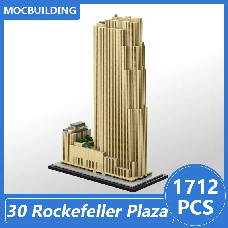 30 Rockefeller Plaza 1：800スケールGE / RCA / Comcast Building Moc Blocks Architecture DIY Assemble Bricks Xmas Toys Gifts 