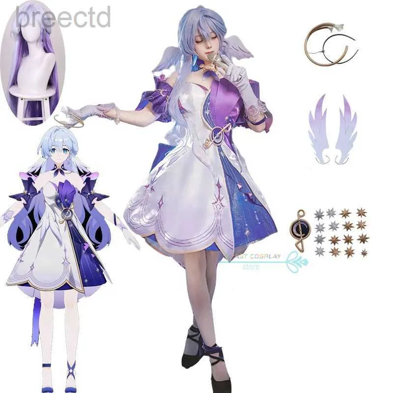Anime Costumes Robin Cosplay Game Honkai Star Rail Cosplay Costume 3D Print Dress Wig Shoes Women Role Play Carnival Party Clothes 240411