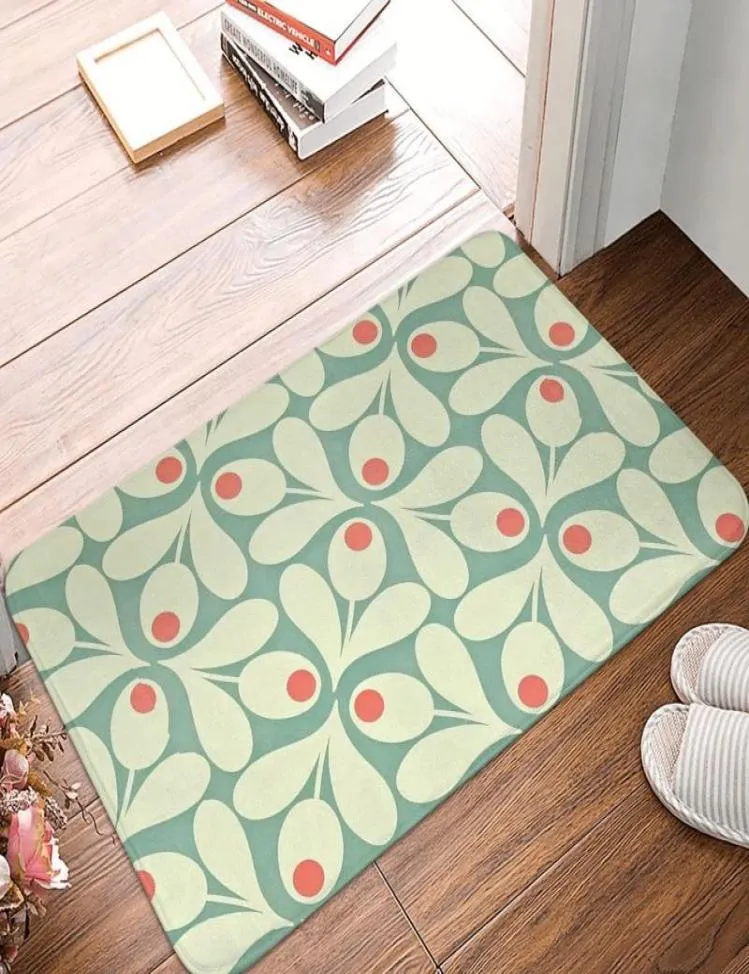 Carpets Orla Kiely Portel Rec Polyeste Salle de bain Entrée Mat de sol Home Tapis Tapis Simplicity Anti Slip Bath Matcarpets7581110