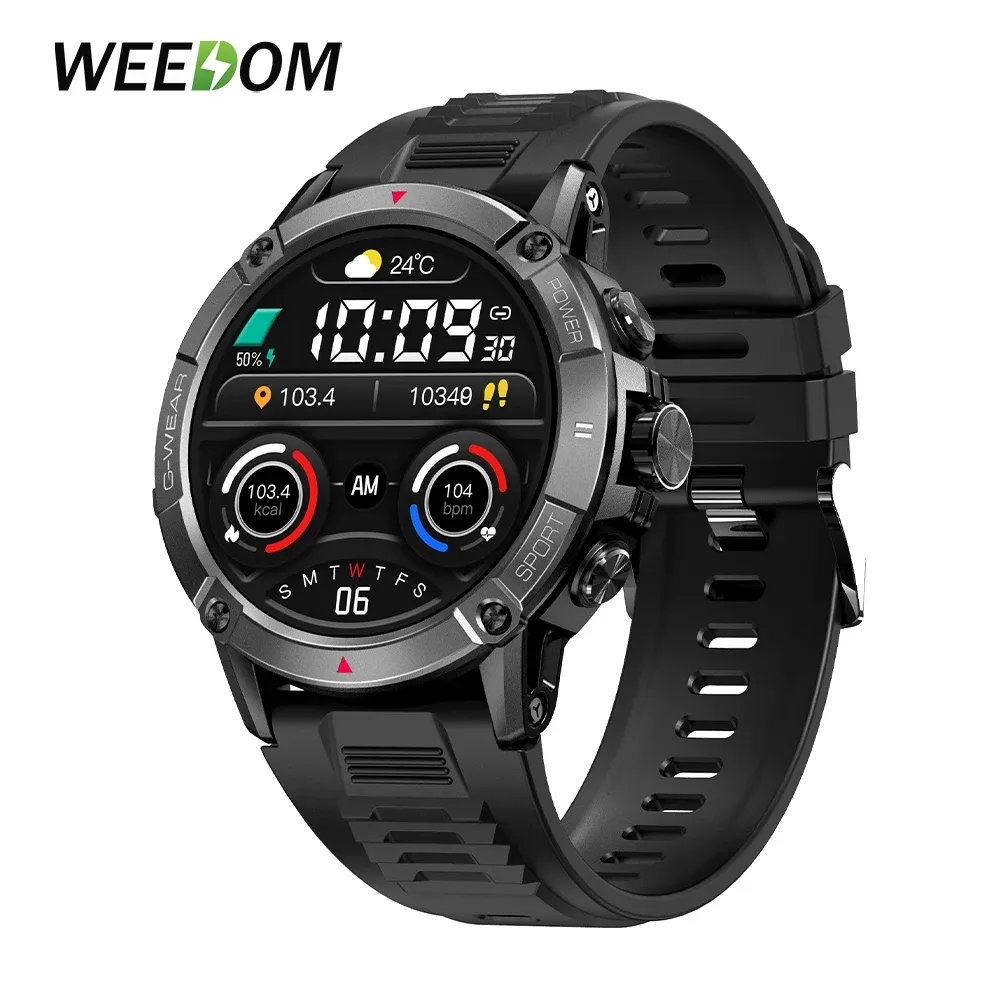 Watches Weedom 2023 Ny 1.52 "Men's Bluetooth Call Smart Watch Sport Fitness Compass Tracker Heart Monitor Smart Watch for Android iOS