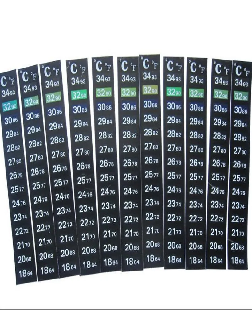 100pcslot Praktisk Stickon Dual Scale Digital Aquarium Fish Tank Thermometer Change Color Temperatur Sticker Black8277044