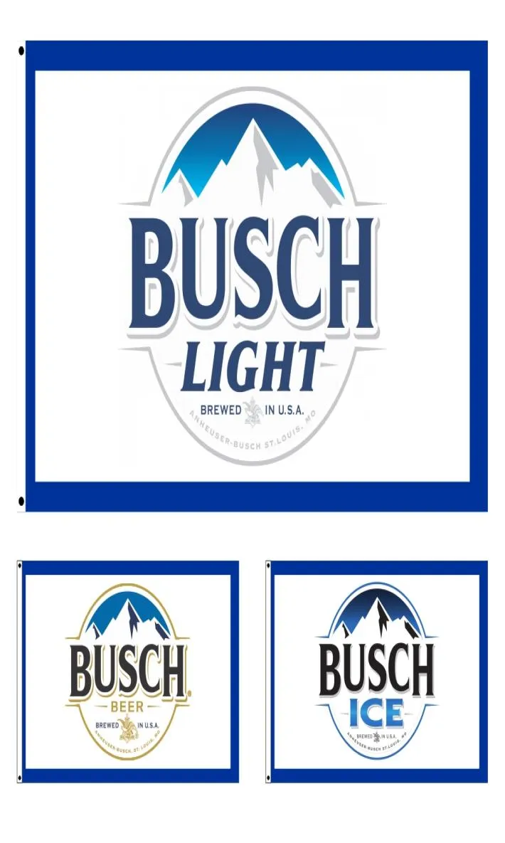 Impression numérique personnalisée 3x5 pieds 90x150cm Busch Light Ice Bud Bière Flag pour l'homme Cave Pub Ban Banner Decoration Funny College Dorm B9569953