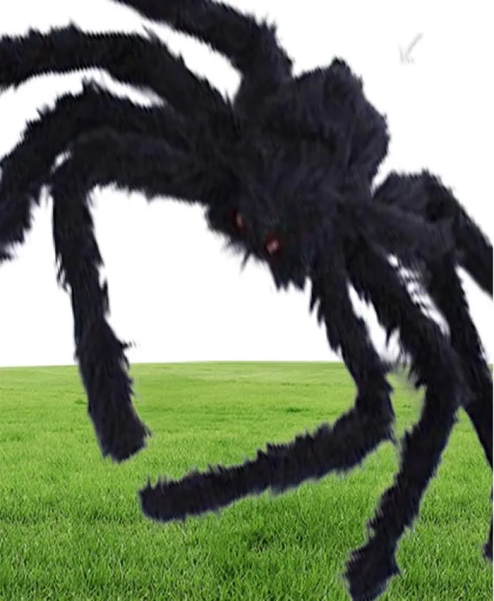 For Party Halloween Decoration Black Spider Haunted House Prop Indoor Outdoor Giant 3 Size 30cm 50cm 75cm4385042