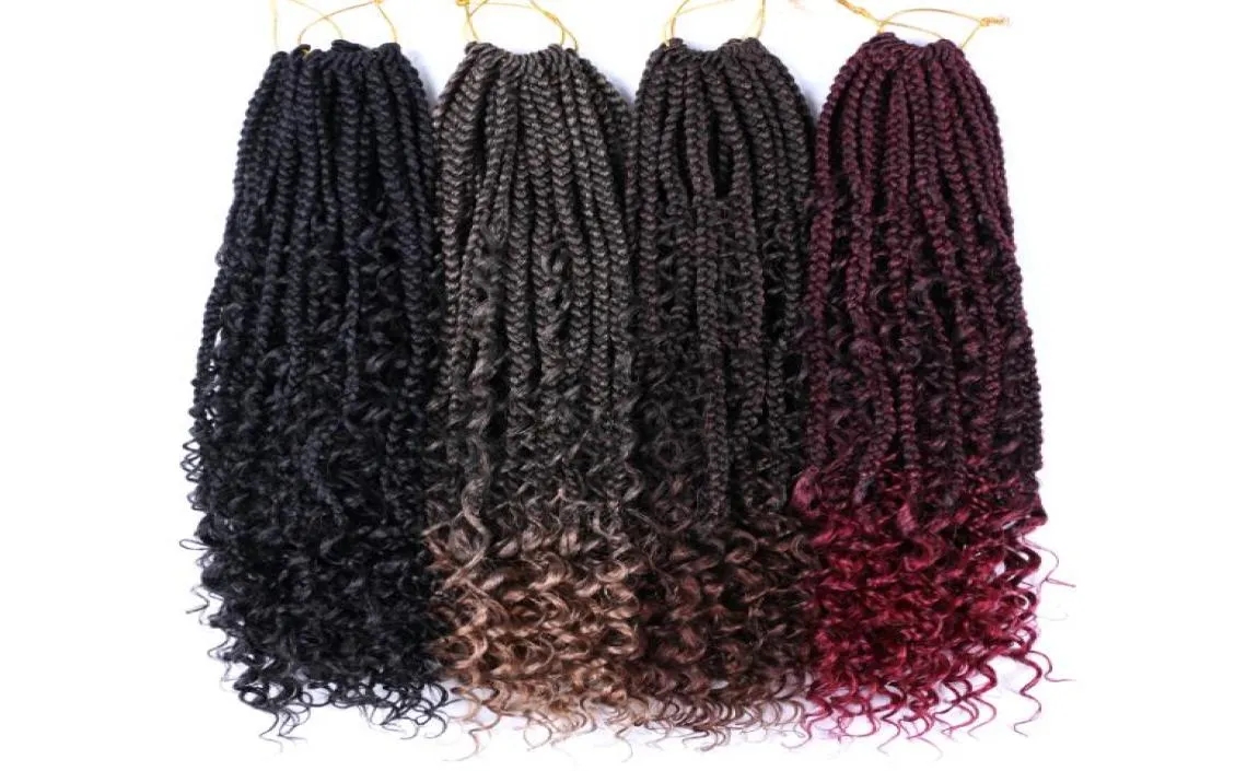 22quot Goddess Box Braids Crochet Hair with Curly End Bohemian Box Braiding Hair Extensions 12 Strandspcs Ombre Braiding Hair4312566