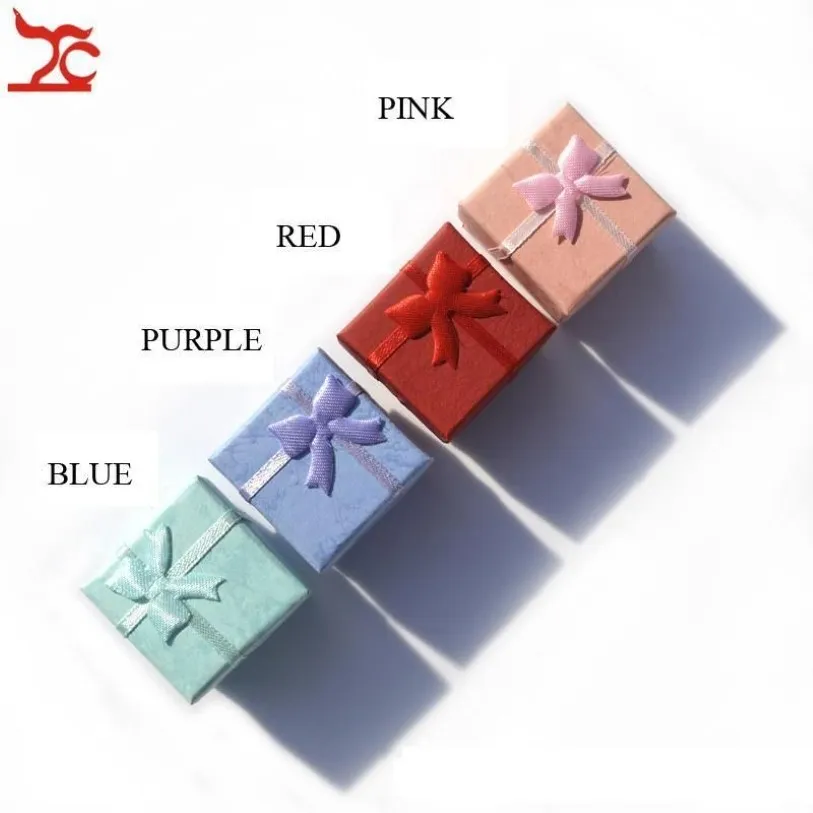 Whole 48pcs lot Fashion Jewelry Box Multi Colors Rings Box Jewelry Gift Packaging Earrings Holder Case 4 4 3cm T1906293188