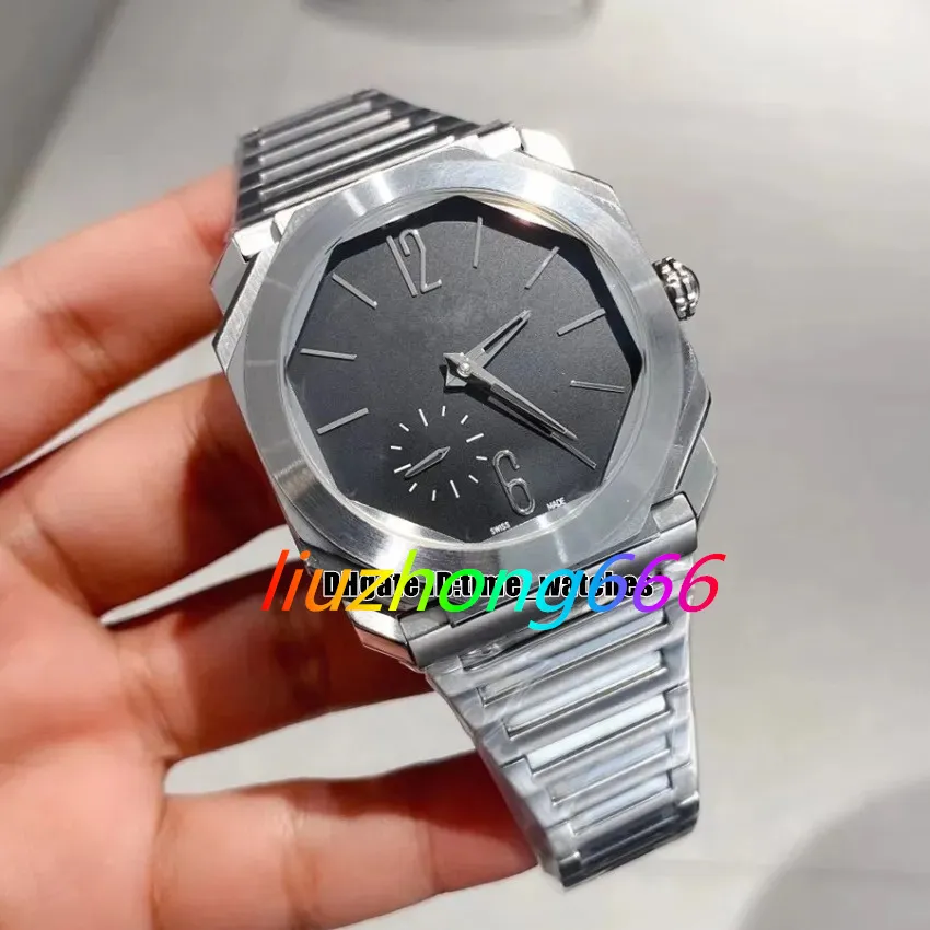 Octagon Watch Mens Relógio Automático Premium, Mostrador Preto Elegante ...