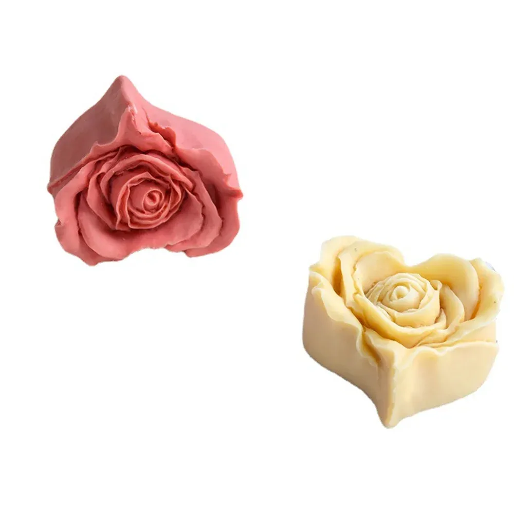 Gül kalp mum silikon kalıp diy çiçek şekilli mum yapımı sabun reçine çikolata kalıp zanaat sevgililer için sevgililer için hediye
