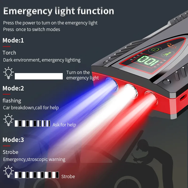 New Arrival Power Bank 1200A Jump Starter Portable Charger Car Booster 12V Auto Starting Device Emergency Battery Starter Device