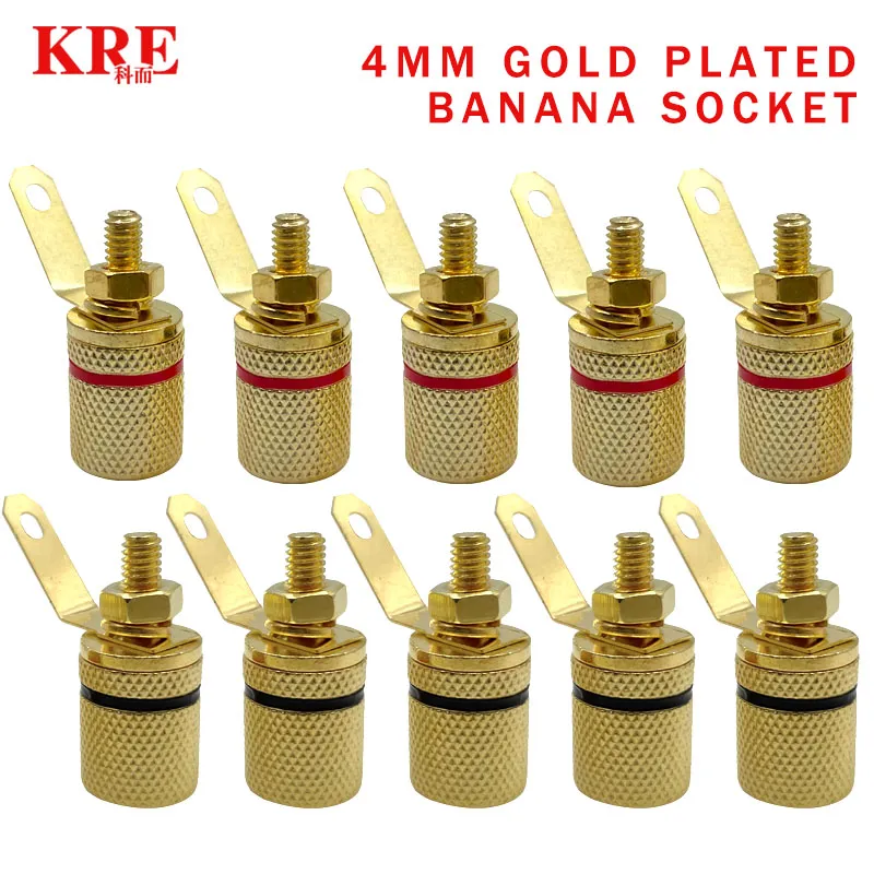 40pcs Gold plattierter Verstärker -Lautsprecher -Anschlussbindung nach Bananenstopfen Steckdosenanschluss geeignet für 4 -mm -Bananenstopfen geeignet