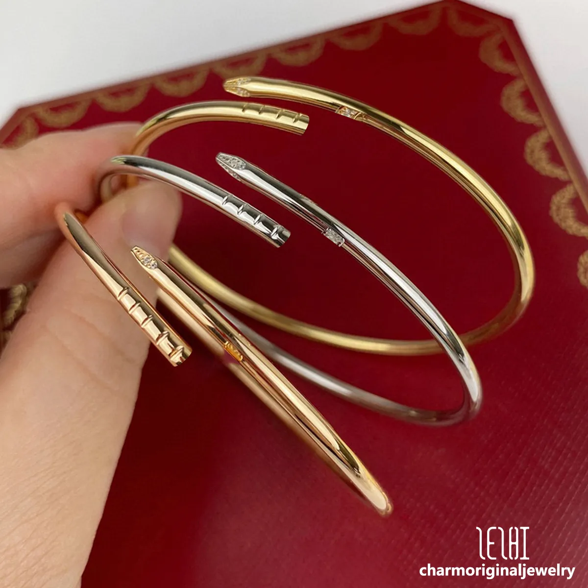 Desinger armband nagelarmband designer luxy smycken guld armband för kvinna liten modell charm armband för kvinnor silver armband armband vintage charm armband