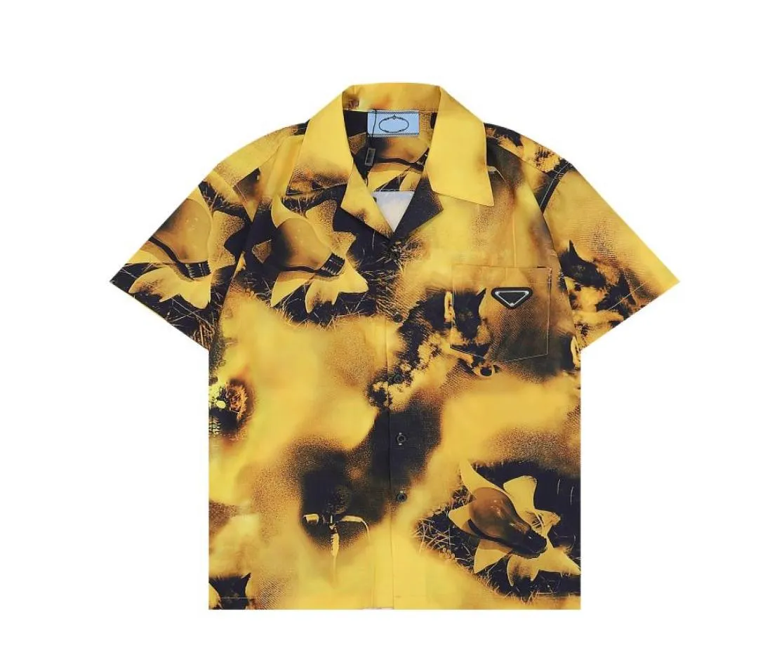 Novo primavera no verão camisas de boliche masculinas moda couture dourado barroco de impressão de impressão casual de manga curta Hawaiian Shirt Sui2677208