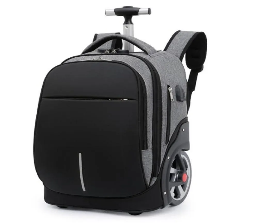 Inch School Trolley Backpack Bag For Teenagers Large Wheels Travel Wheeled On Trave Rolling Luggage Bags5790816