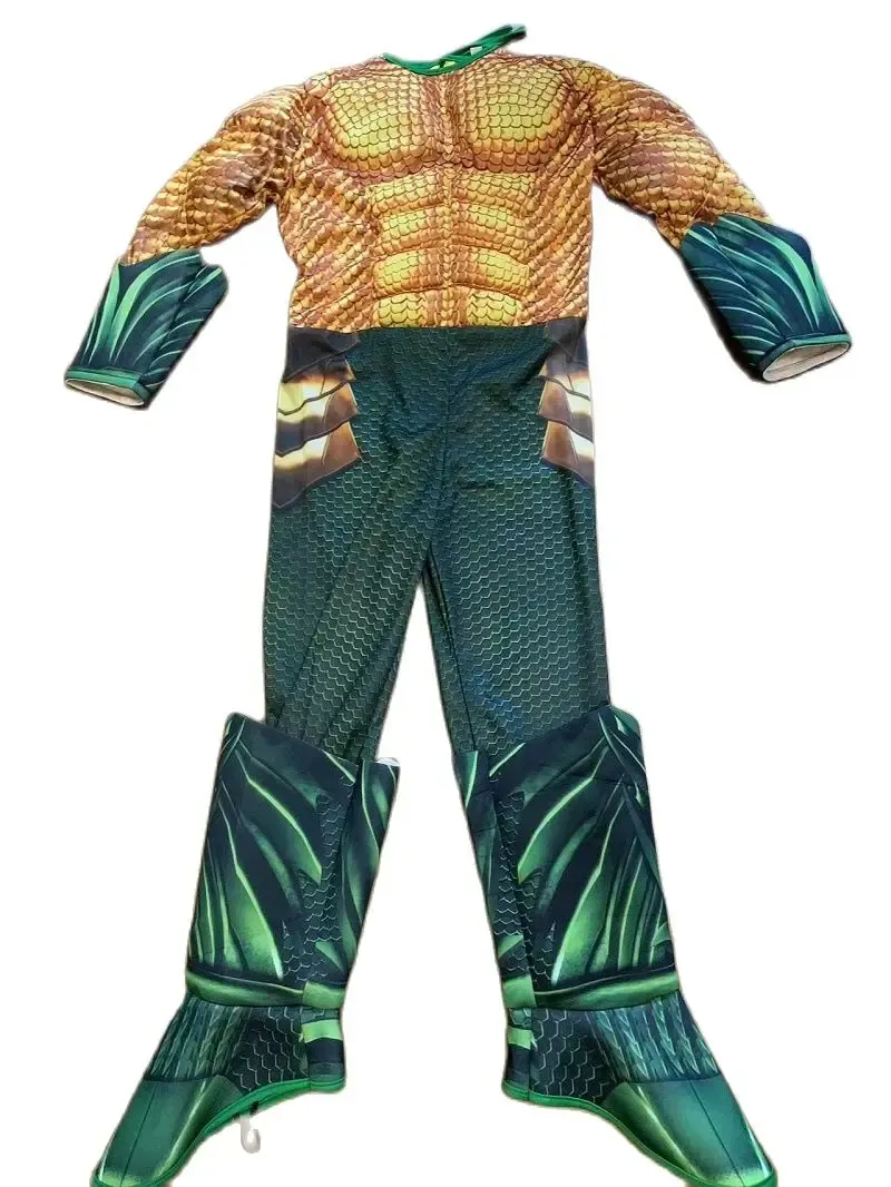 Kids Halloween Anime kostuums Boy Ocean Gold Aquaman Spiercosplay Kostuum Kinderen Superhero Carnival Role Play Pak Jumpsuits