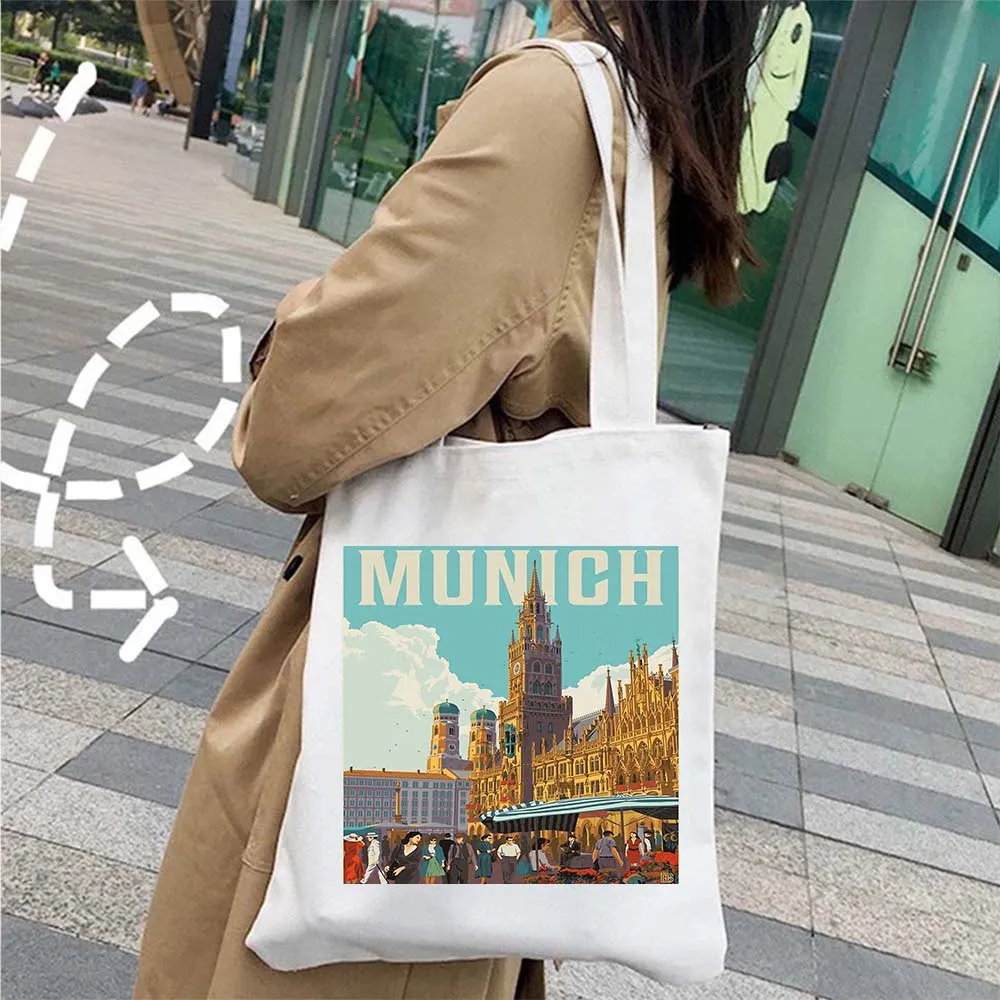 Canvas Grocery Tote Bags | Large Zip Top Reusable