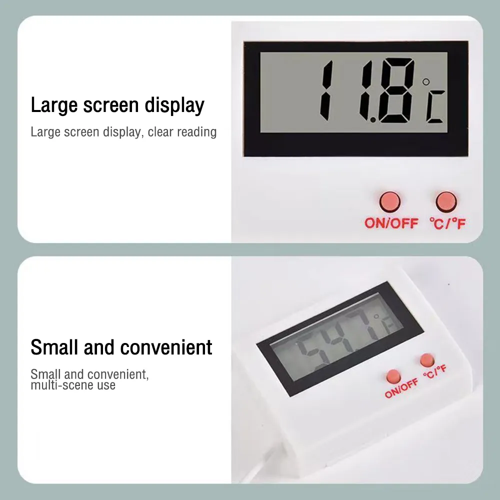 HT-5 Temperature Sensor LCD Digital Thermometer for Fish Tank Refrigerator Aquarium Electronic Stripline Probe Thermometer