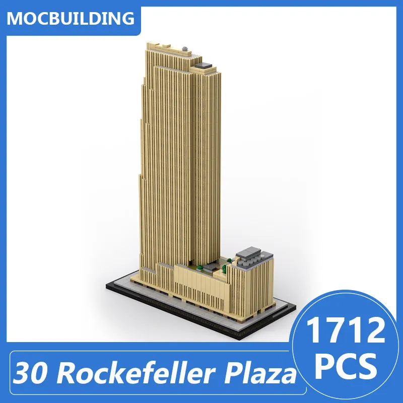 30 Rockefeller Plaza 1: 800 Schaal GE / RCA / Comcast Building MOC Blocks Architectuur Diy Assemble bakstenen Xmas Toys Gifts 1712pcs