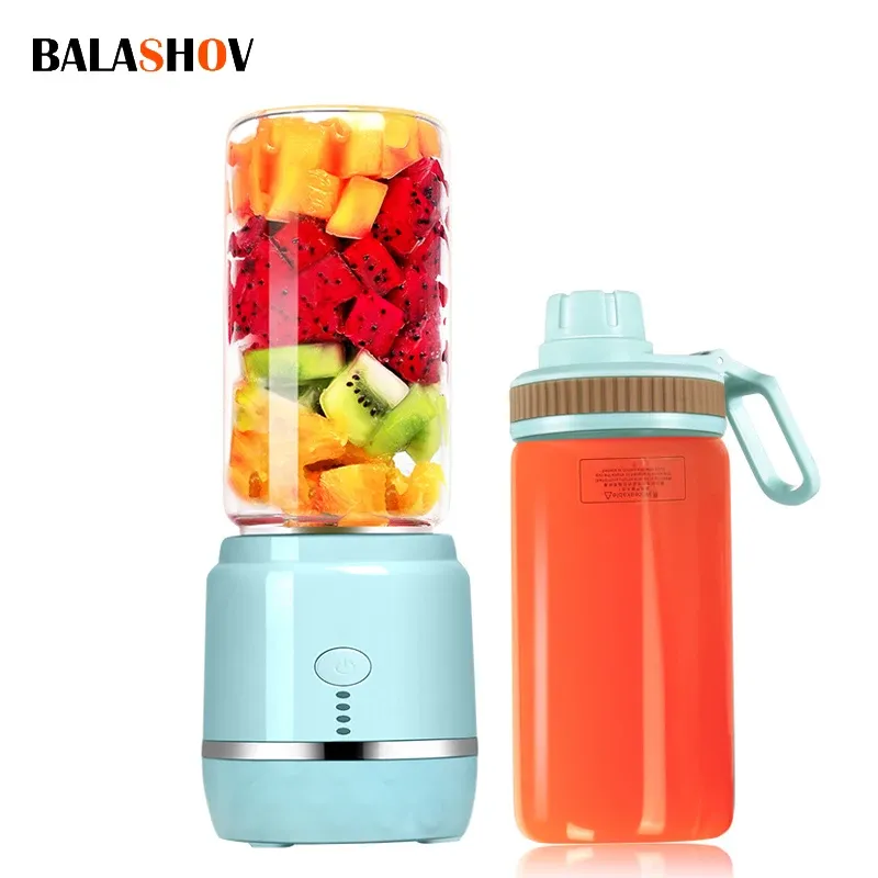 Juicers kraftfull bärbar mixer USB -uppladdningsbar Mini Juicer Blender för smoothies skakar matprocessor med 2 juicer kopp 400 ml mixer